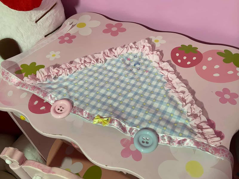 Soft Blue Gingham Bandana