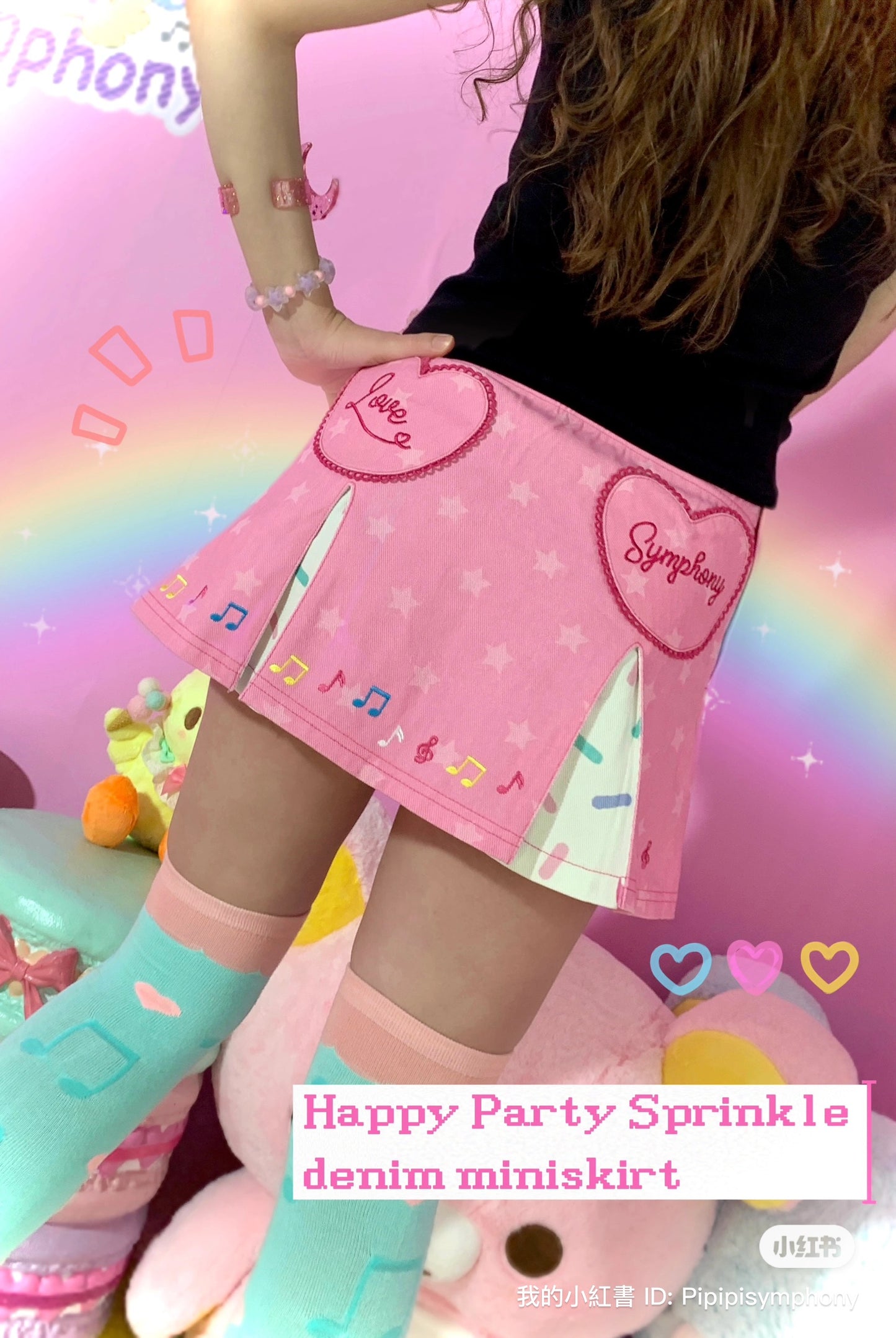 Happy Party Sprinkle denim miniskirt