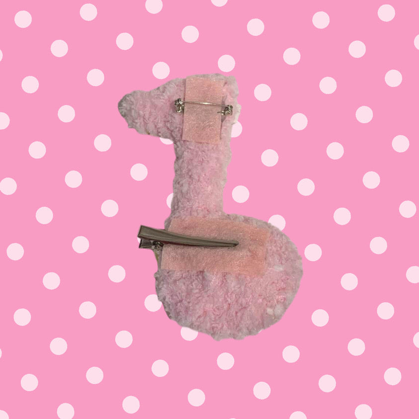 Angelfood Cake Fuzzy Music Note 2-way clip