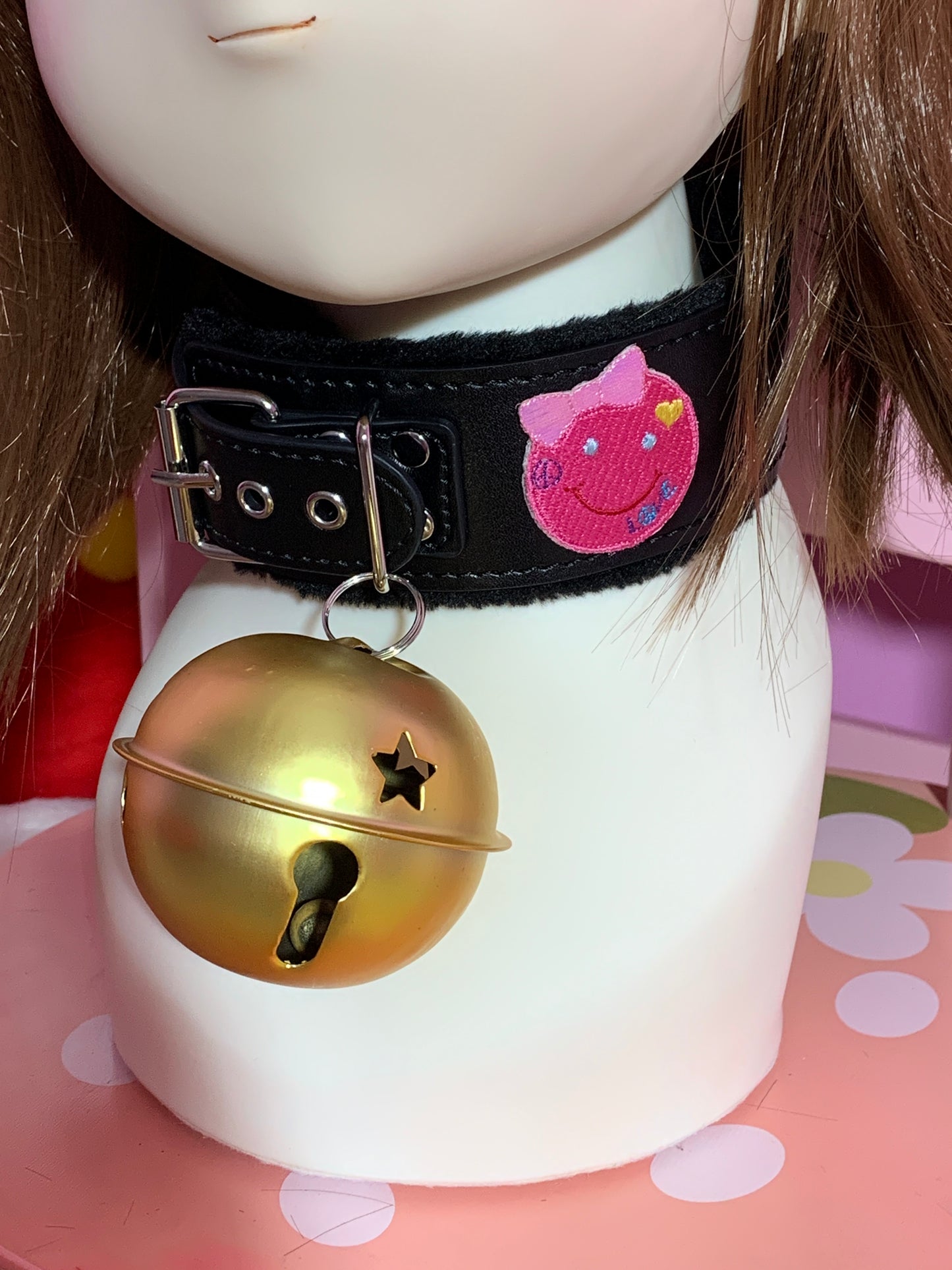 Happy Punk Girl Giant Bell Collar