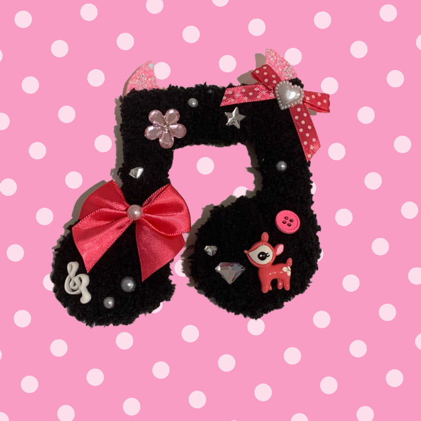 Devilish Girl Fuzzy Music Note Brooch