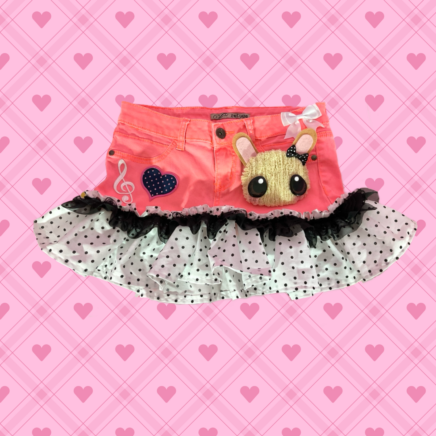 Dottie Bunny upcycled denim skirt