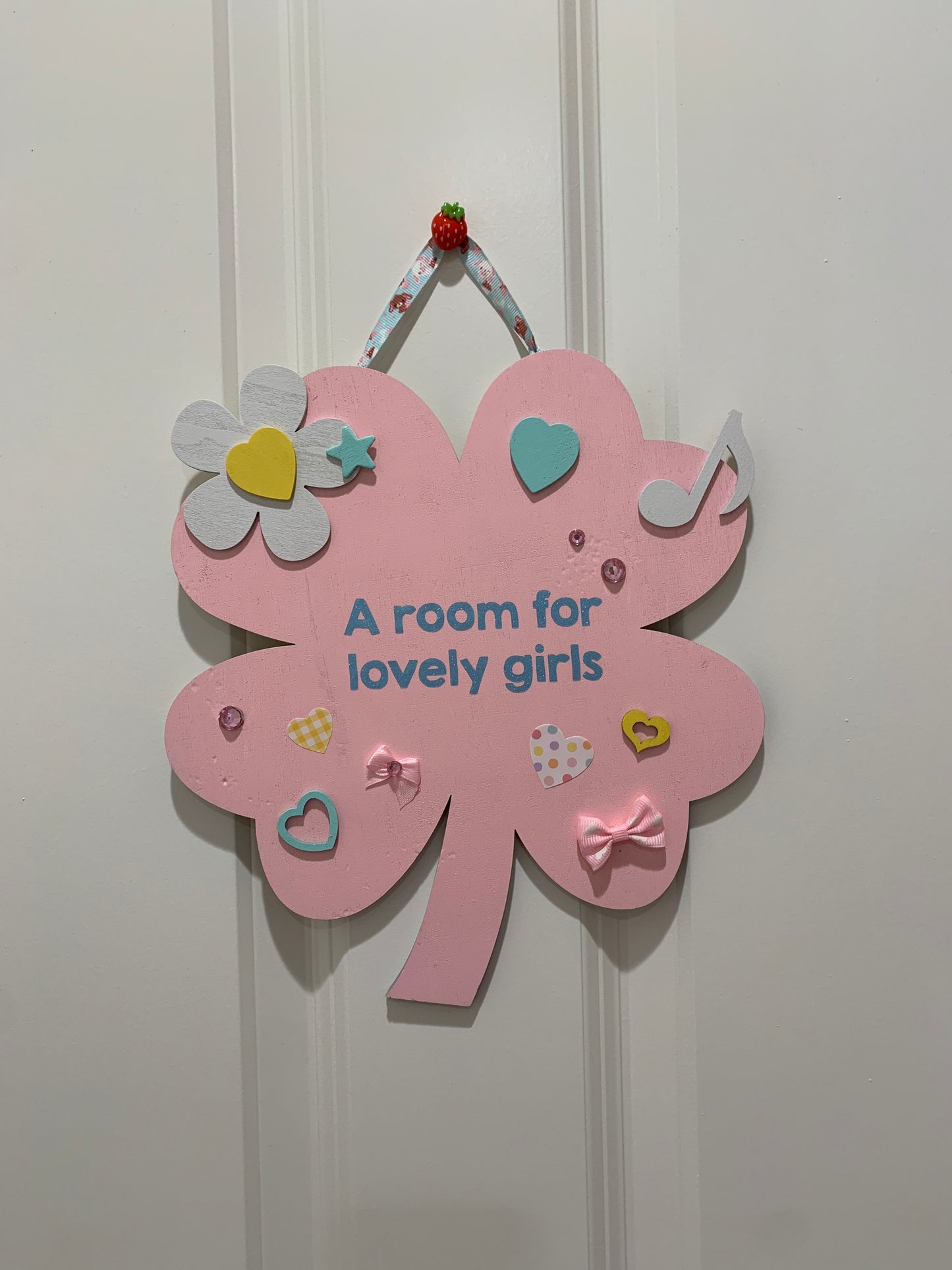 A Room for Lovely Girls Room Sign - Pink