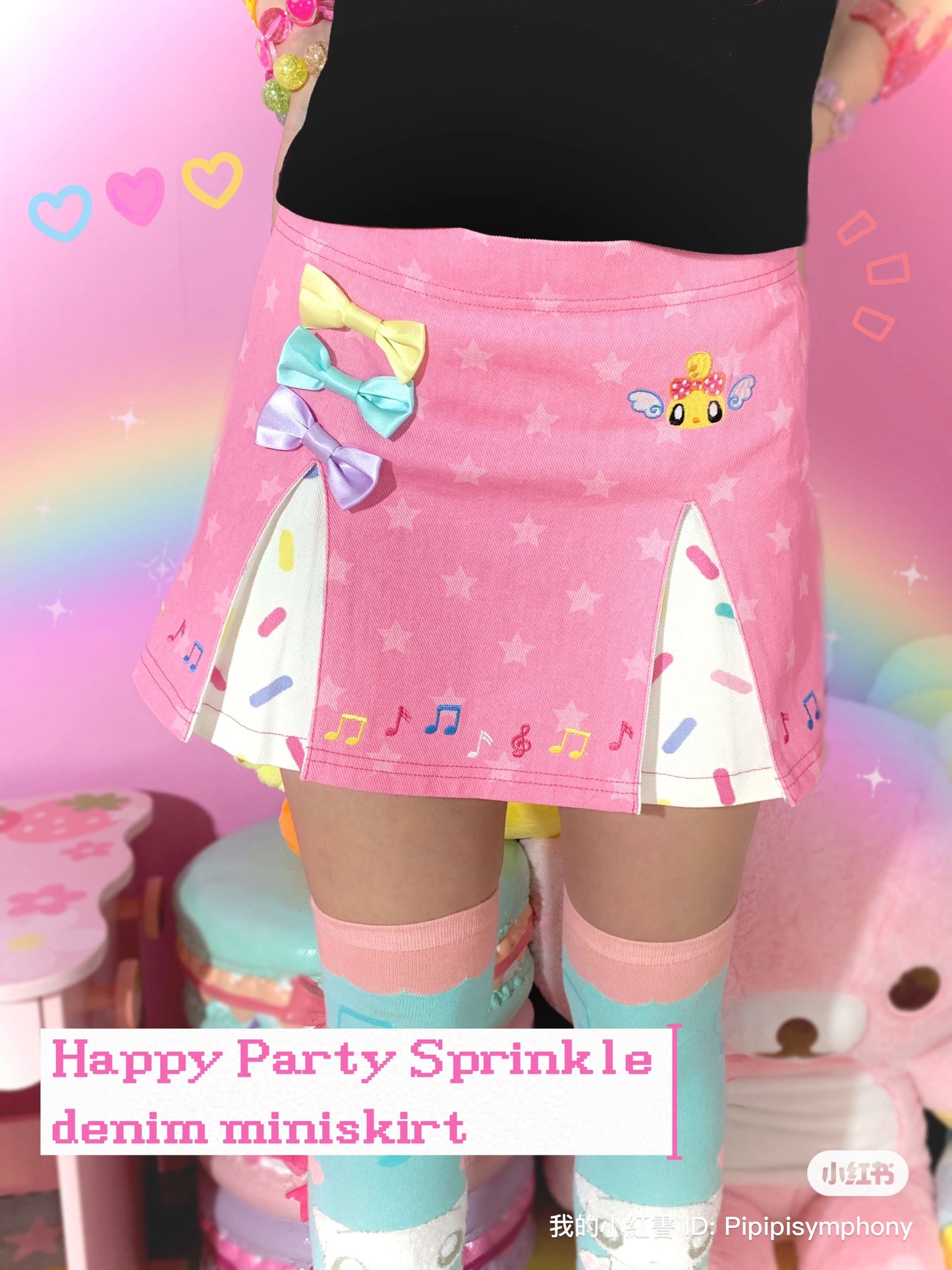 Happy Party Sprinkle denim miniskirt