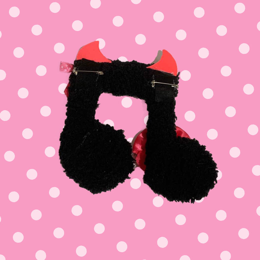 Devilish Girl Fuzzy Music Note Brooch