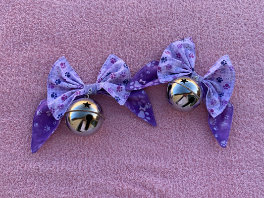 Purple Pawz Giant Bell Twintail Clips