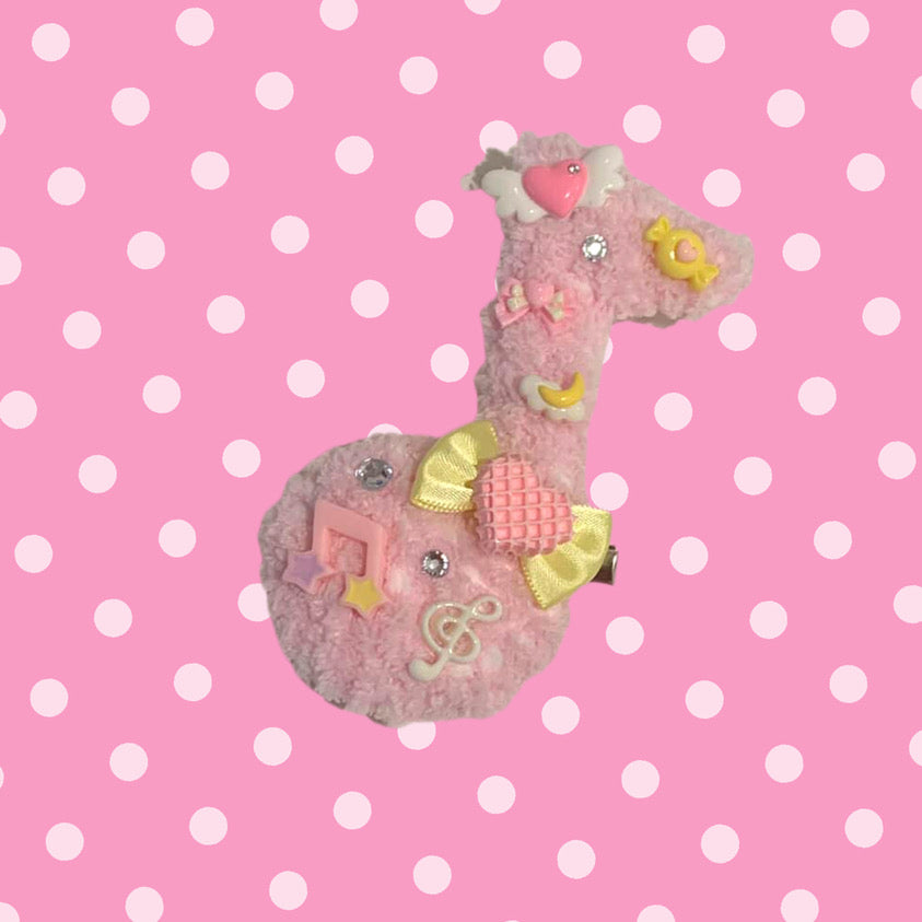 Angelfood Cake Fuzzy Music Note 2-way clip