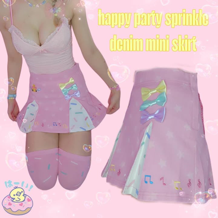 Happy Party Sprinkle denim miniskirt
