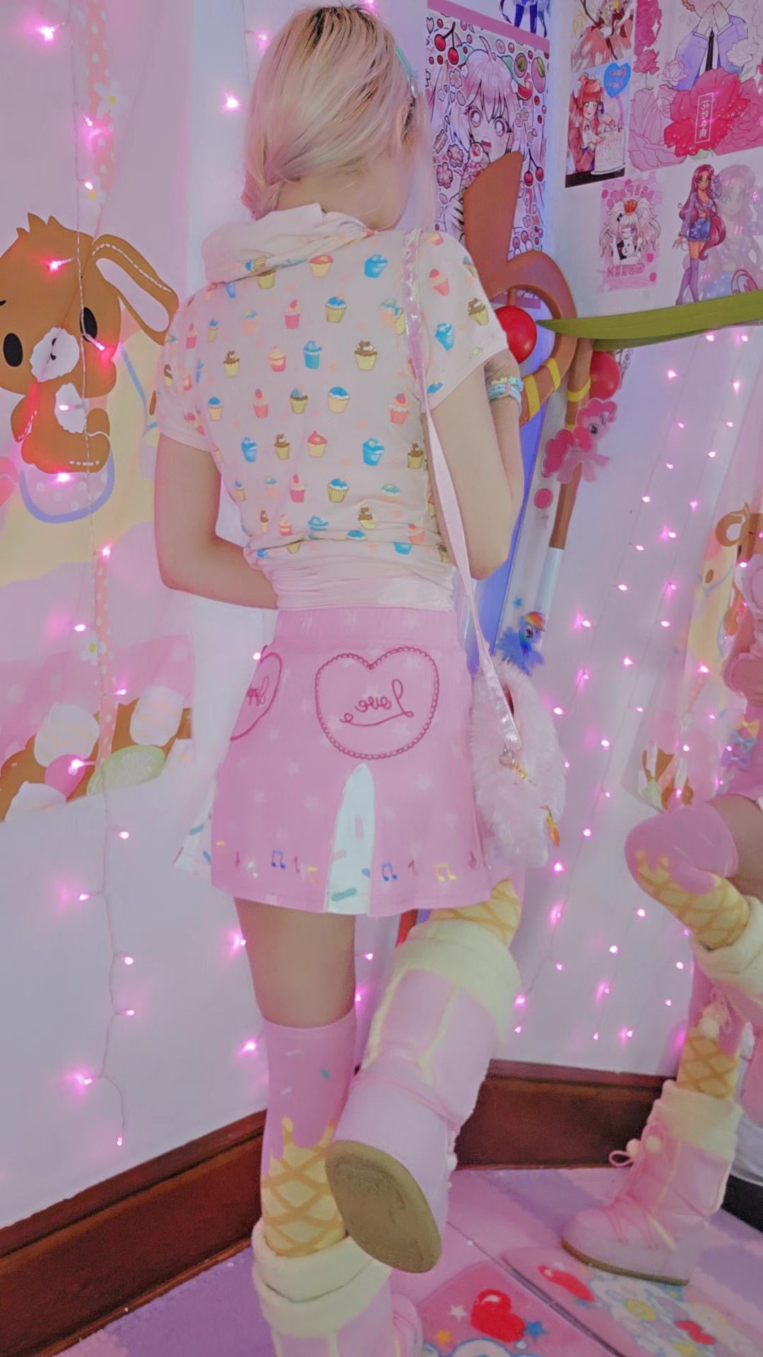 Happy Party Sprinkle denim miniskirt