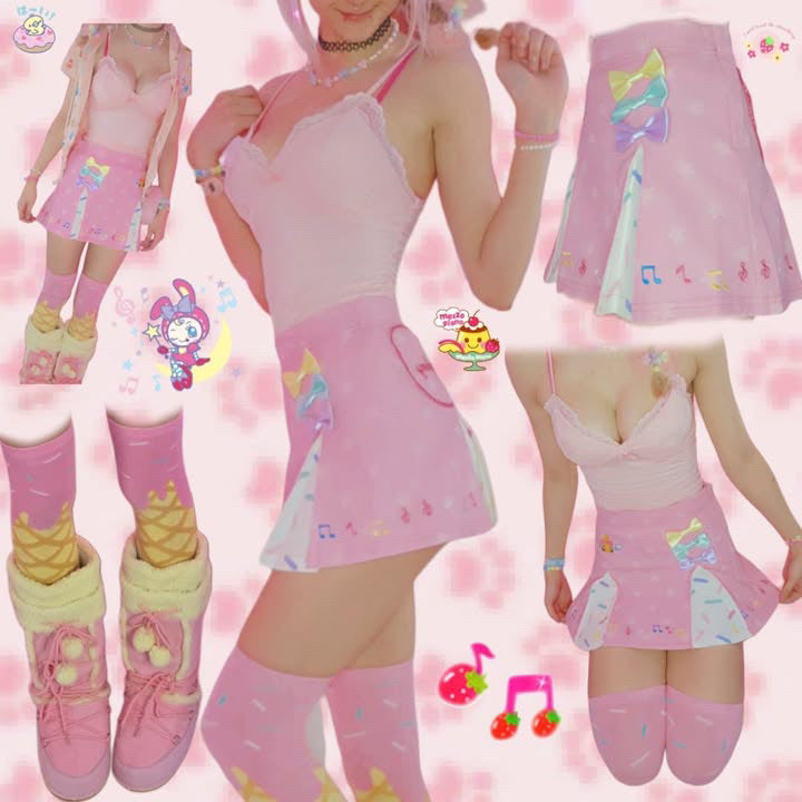 Happy Party Sprinkle denim miniskirt