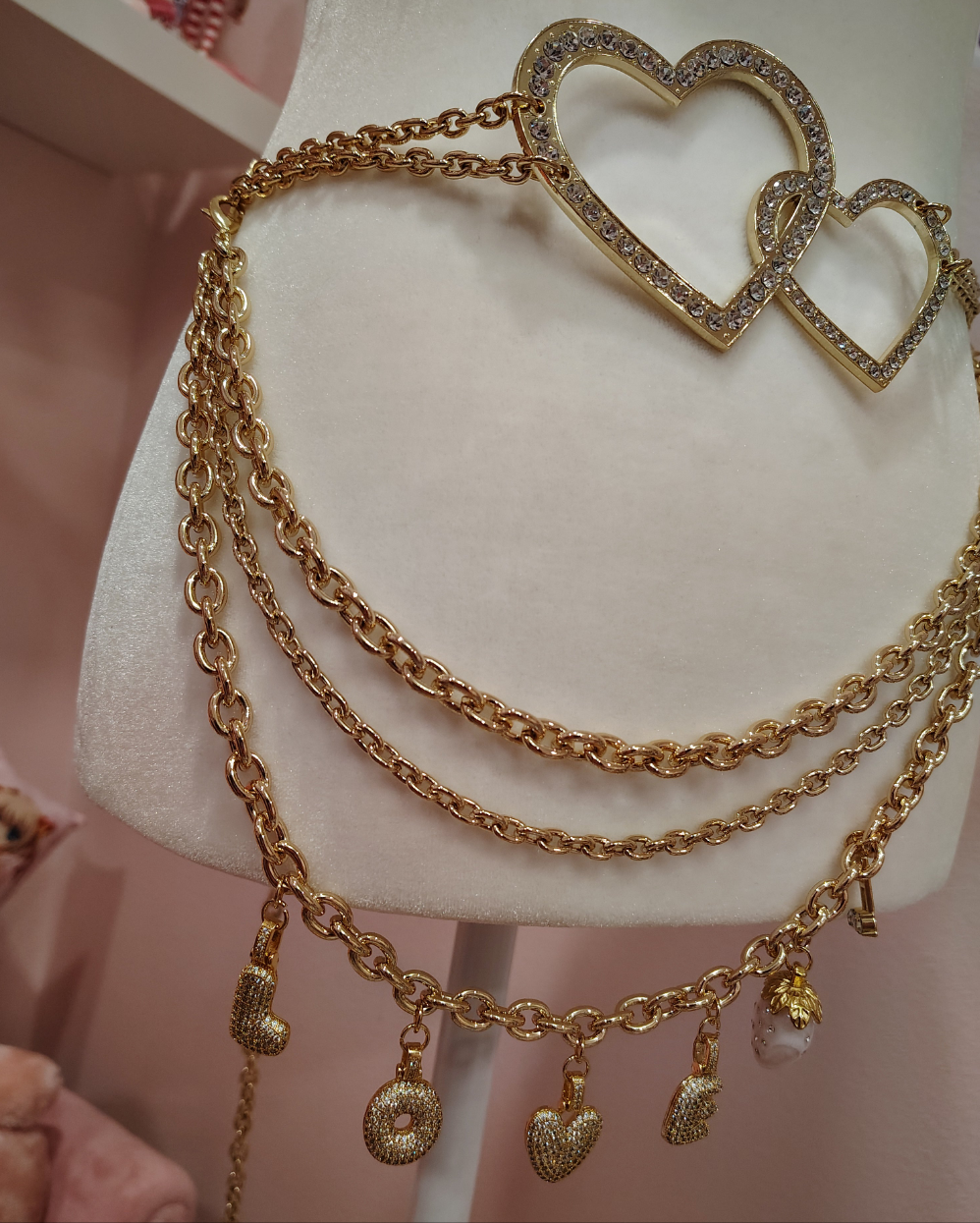 Sparkling Gal's Heart chain belt