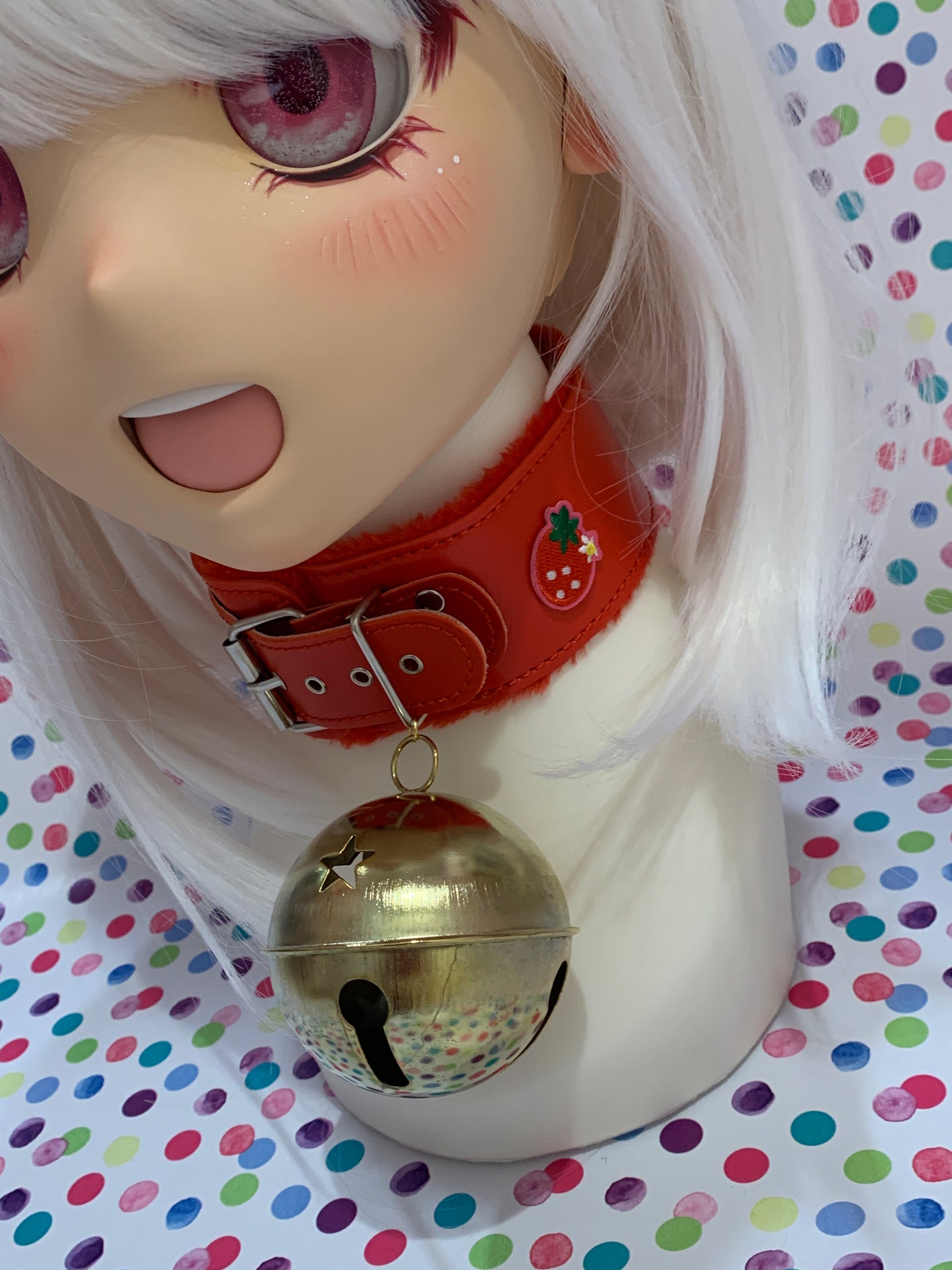 Sweet Strawberry Giant Bell Collar