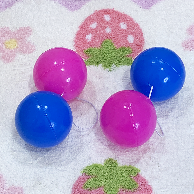Hot Pink x Dark Blue Toy Ball Hair Bobbles