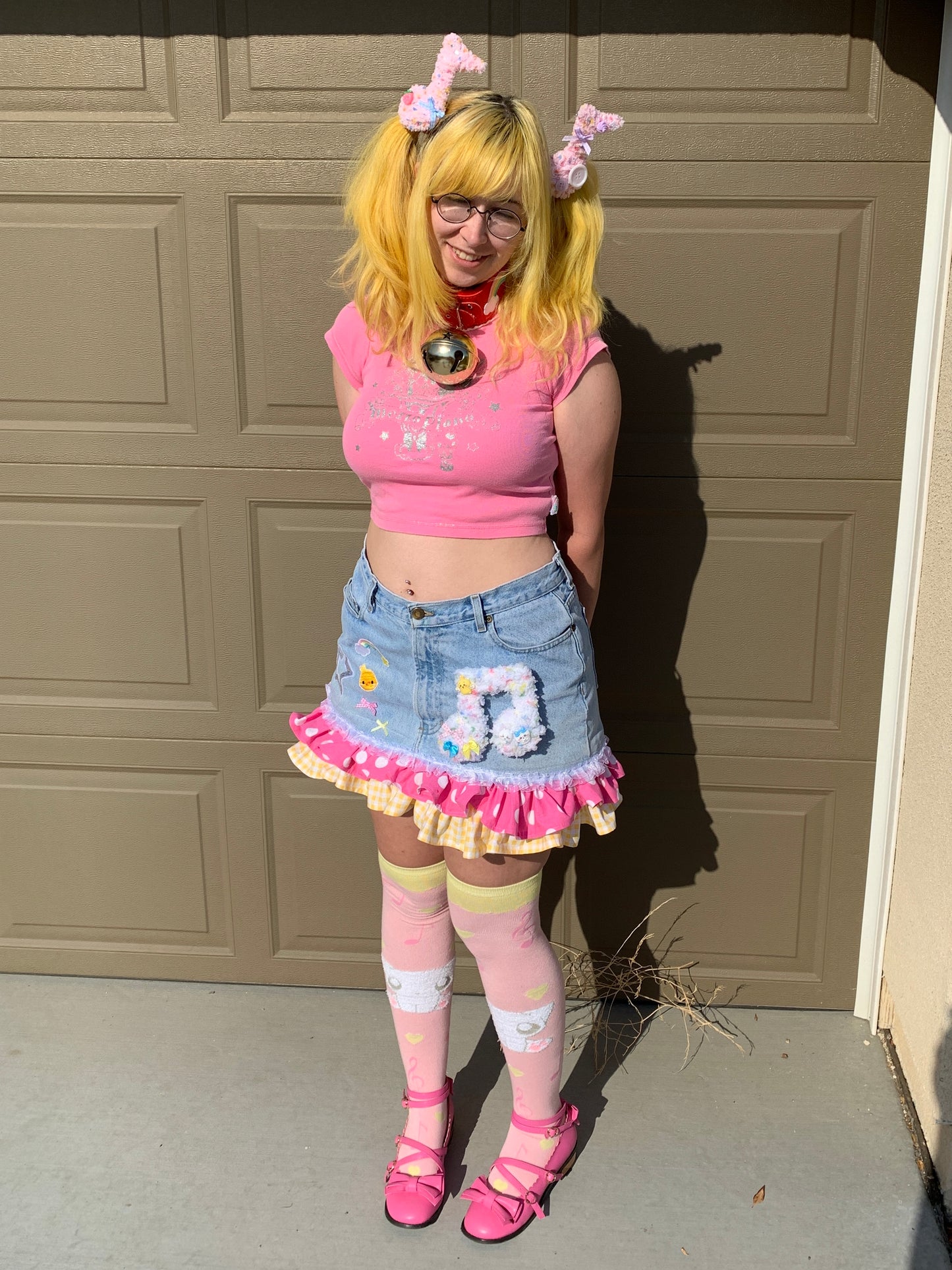 Happyful Note Denim Skirt