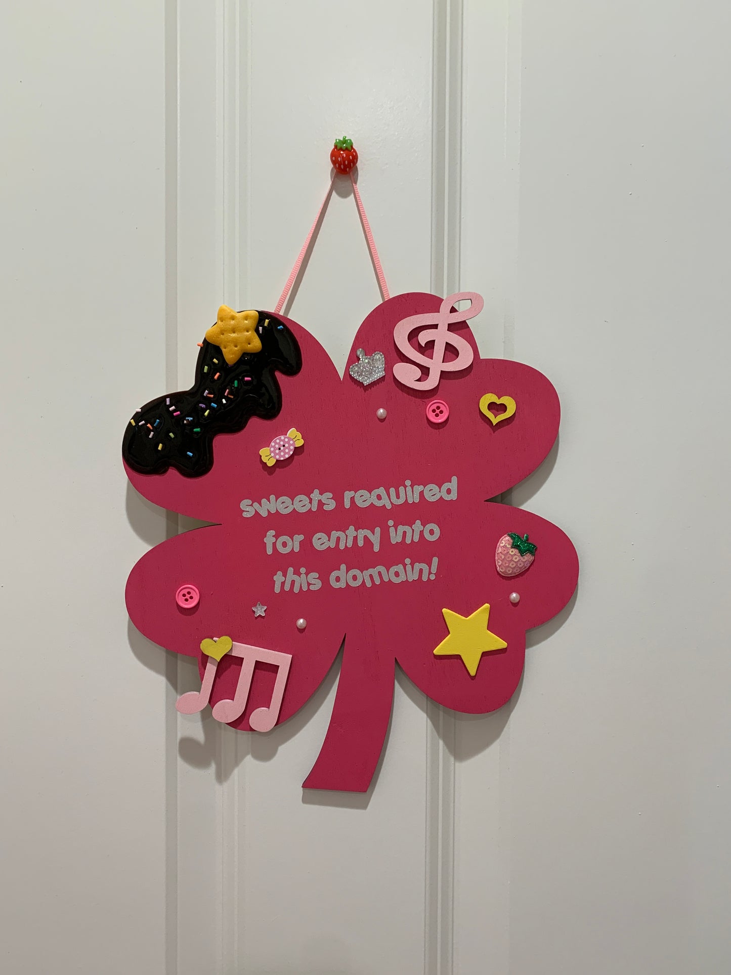 Sweets Required! Dark Pink Room Sign