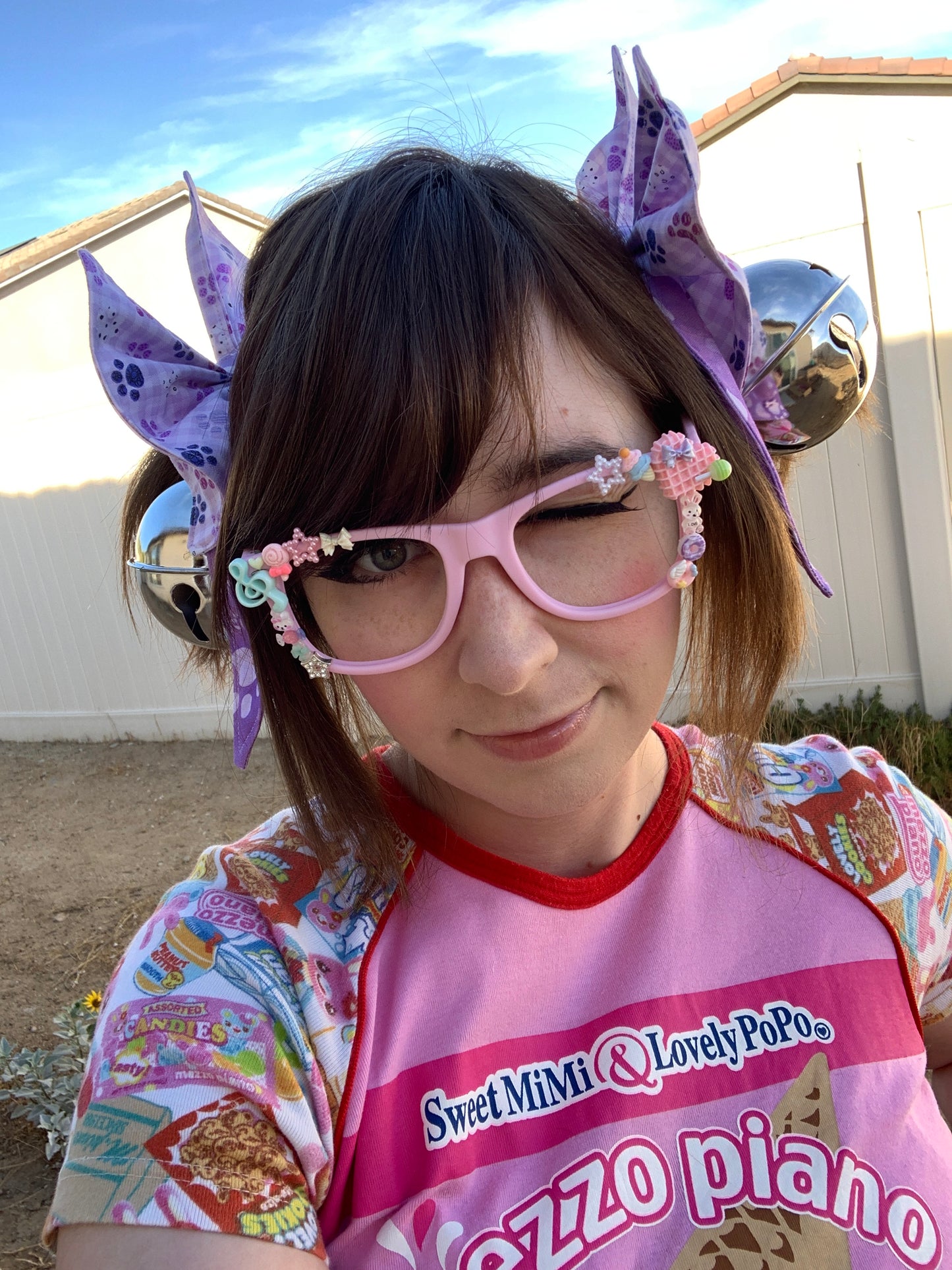 Purple Pawz Giant Bell Twintail Clips