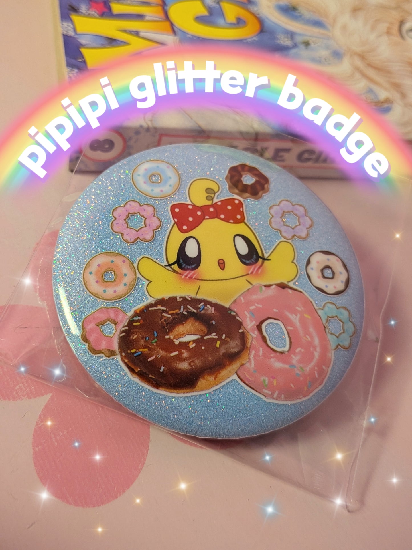 Pipipi glitter badge