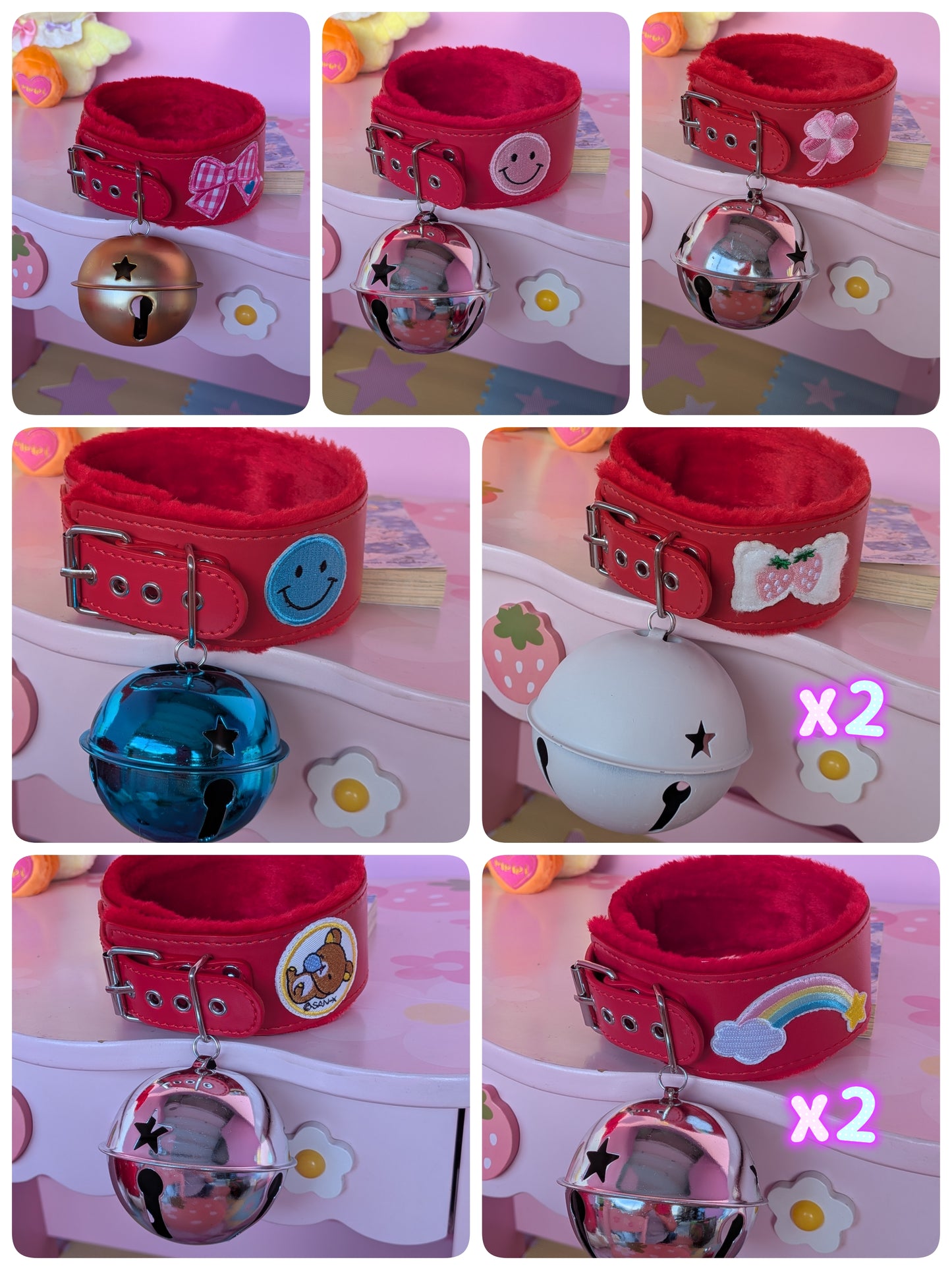 Berry Bow Bell Collar