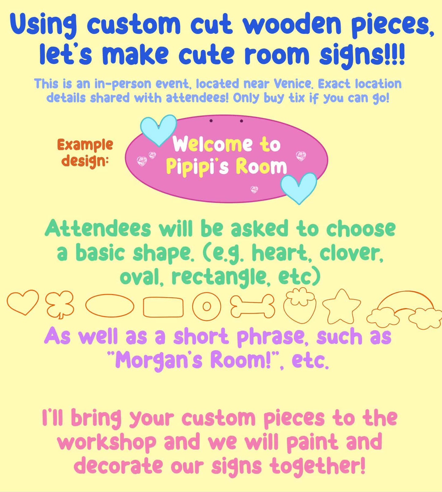 Room Sign Workshop Ticket (IN PERSON EVENT)