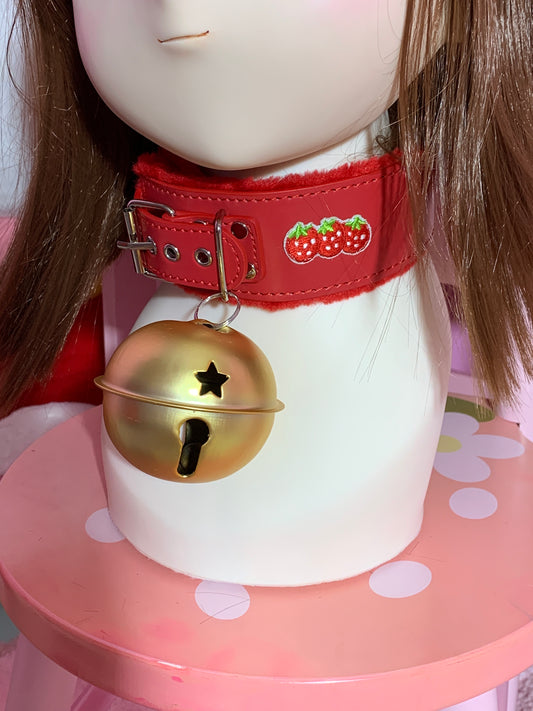Sweet Strawberry Red Giant Bell Collar