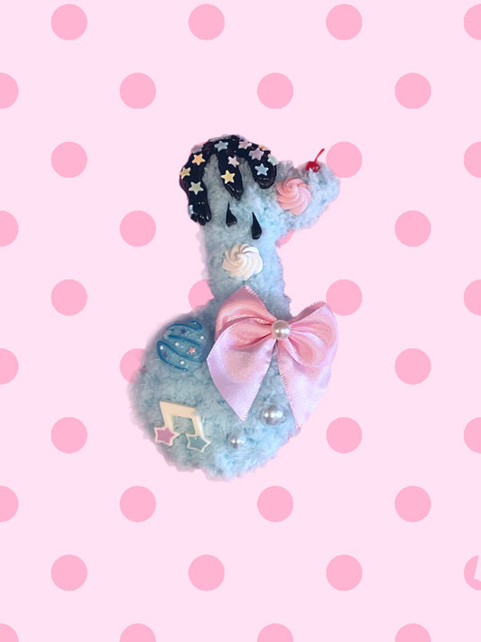Sax Blue Sweets Fuzzy Music Note 2-way clip