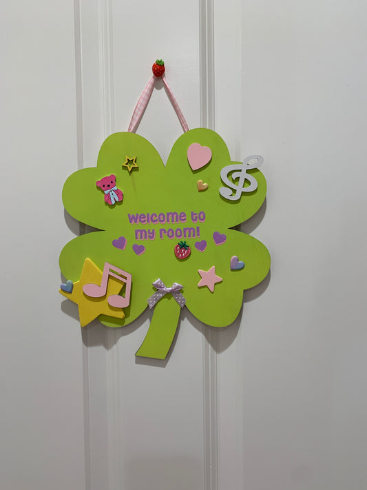 Welcome to my Room clover room sign - light green