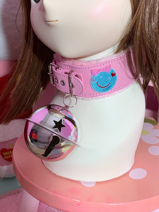 Lovely Girl Pink Giant Bell Collar