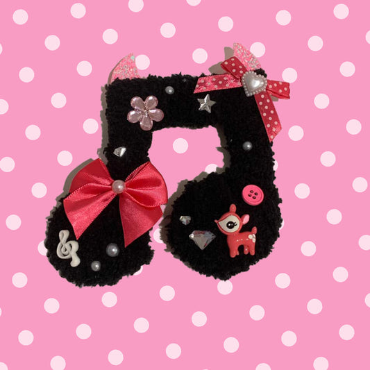 Devilish Girl Fuzzy Music Note Brooch