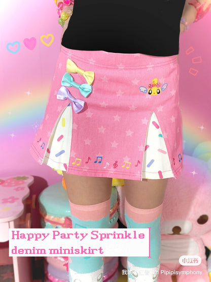 Happy Party Sprinkle denim miniskirt