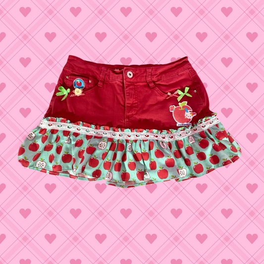 Usahana Apple upcycled denim skirt