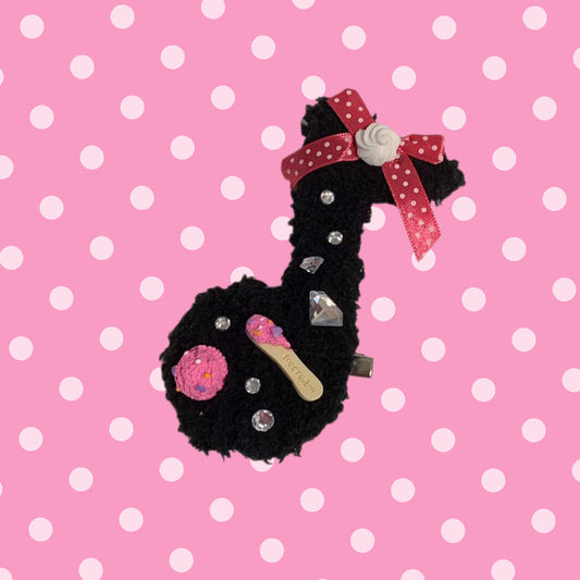 Dazzling Ice Cream Fuzzy Music Note 2-way clip