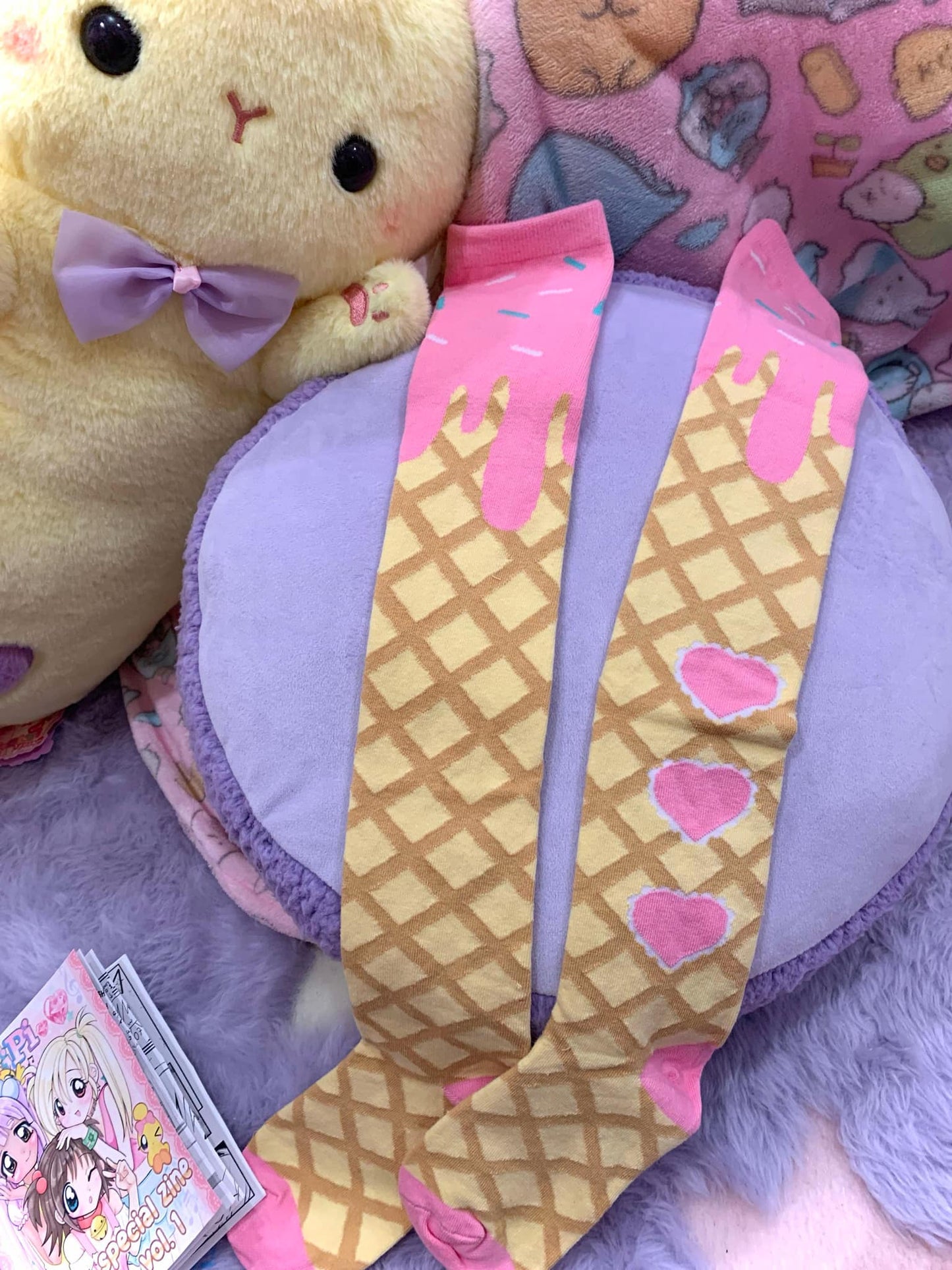 Waffle Cone Plz! Over the Knee Socks