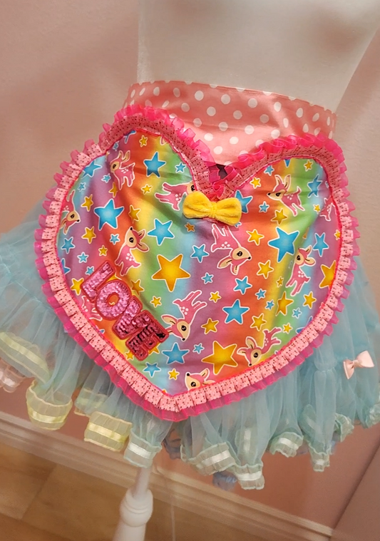 Lovely Deer Sparkles heart half apron