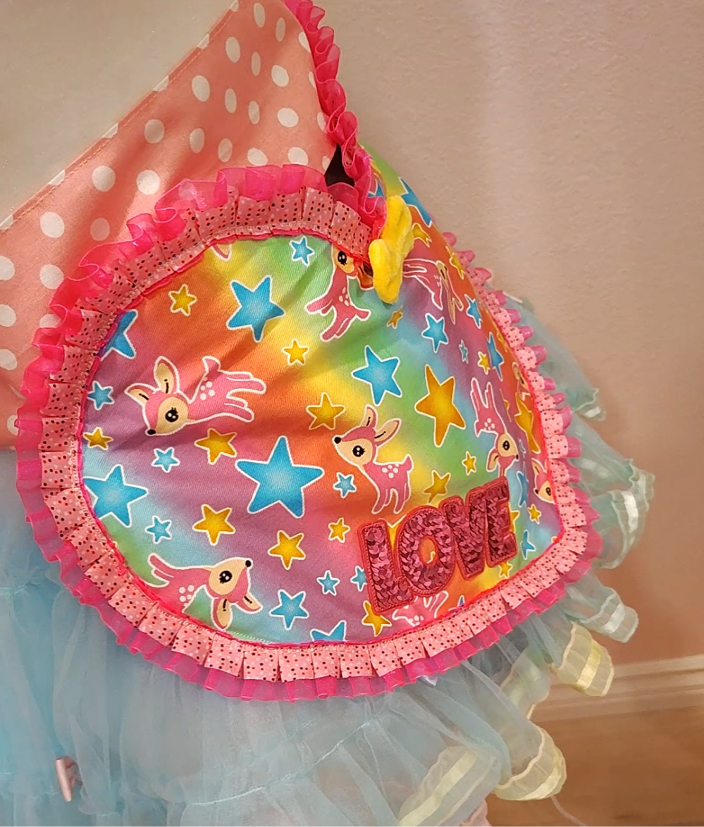 Lovely Deer Sparkles heart half apron