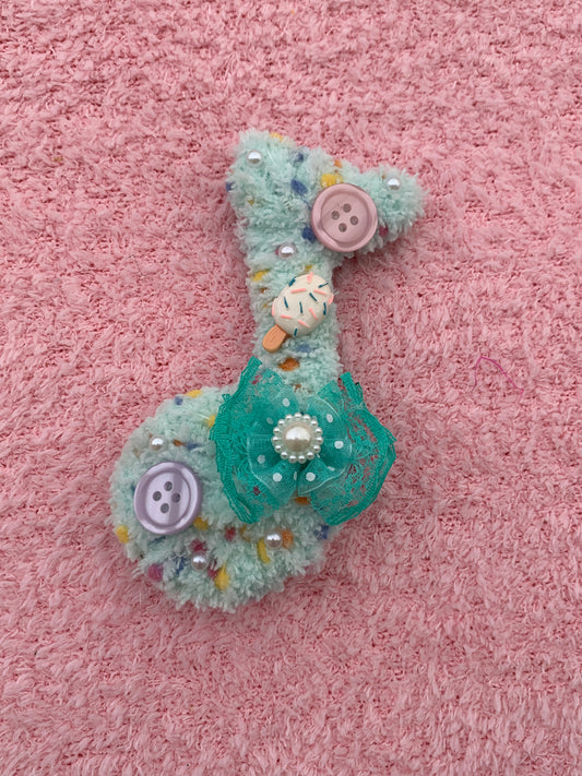 Lovely Minty Fuzzy Note Clip