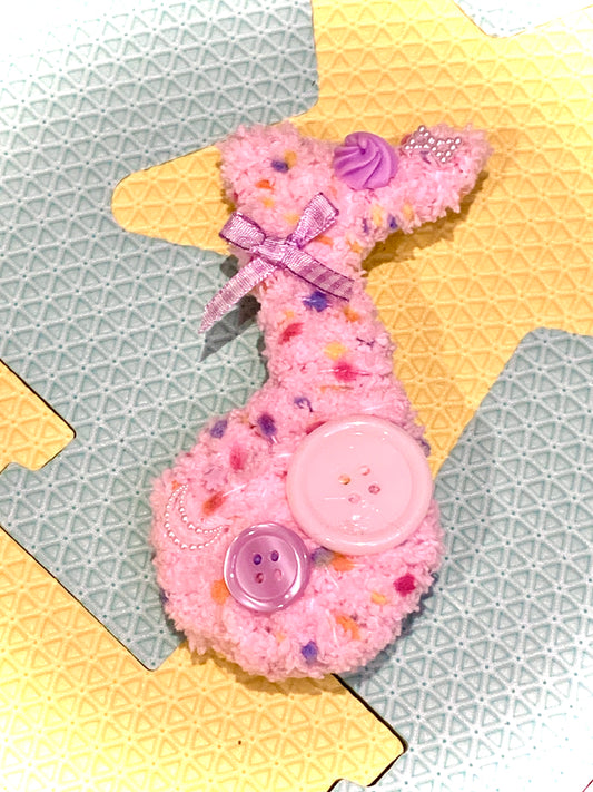 Purple Loves Pink Fuzzy Note Clip