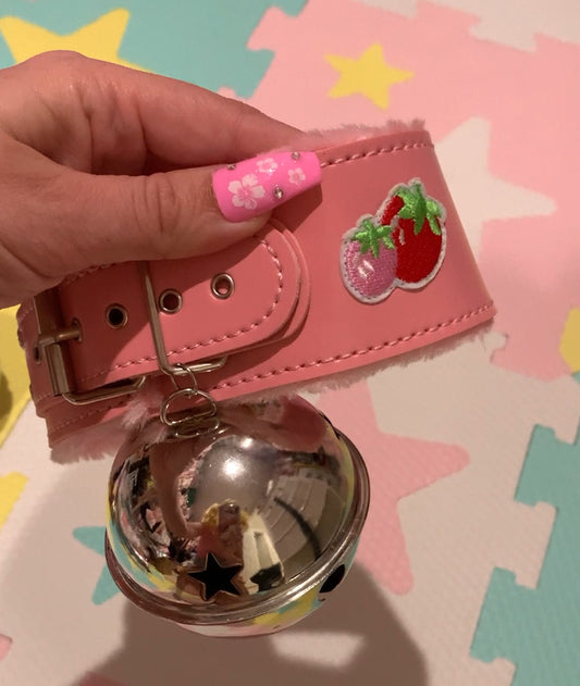 Strawberry Pink Giant Bell Collar