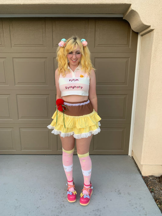 I Love Pudding Tiered Ruffle Skirt