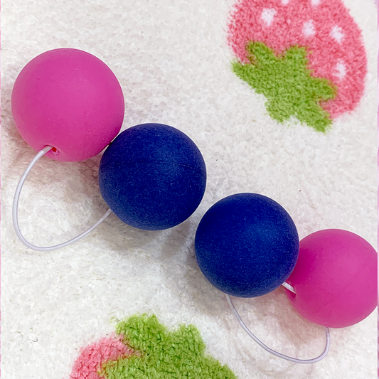 Hot pink x dark blue hair bobbles