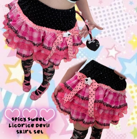 Spicy Sweet Licorice Devil skirt set