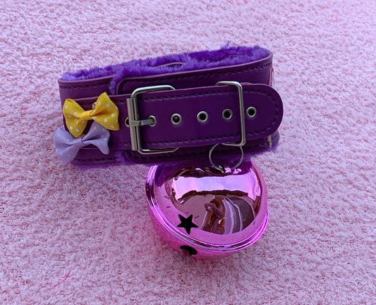 Vivid Cute Purple Giant Bell Collar