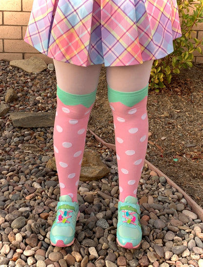 Sweetie Strawberry Dots Over the Knee Socks