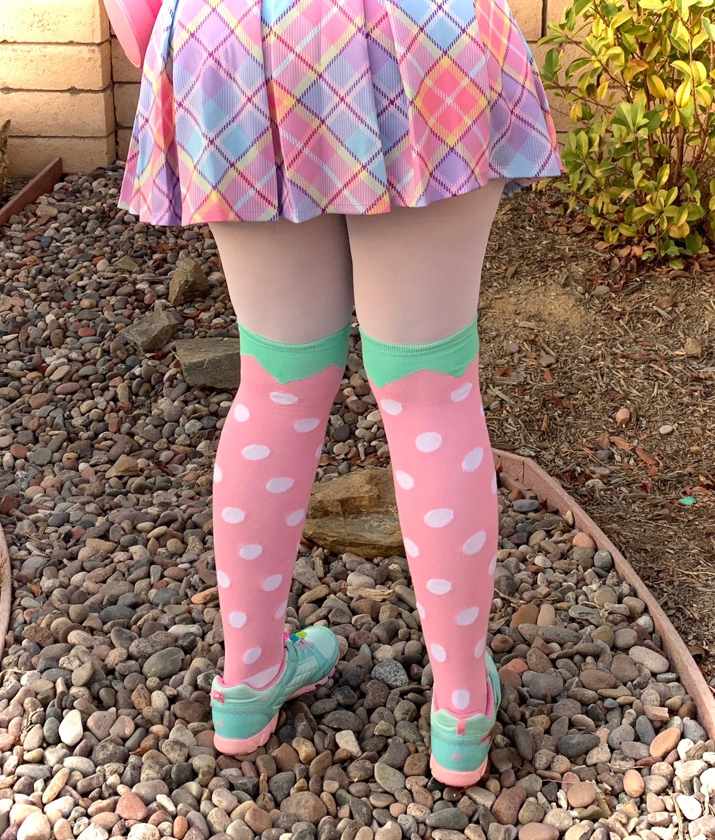 Sweetie Strawberry Dots Over the Knee Socks