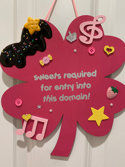 Sweets Required! Dark Pink Room Sign