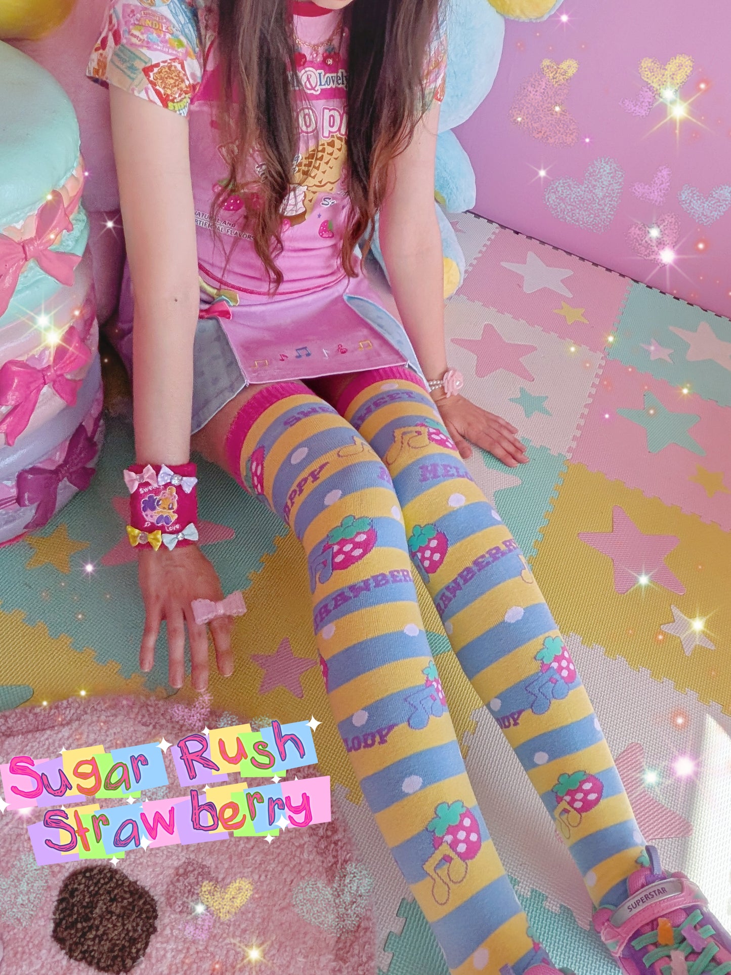 Sugar Rush Strawberry otk socks