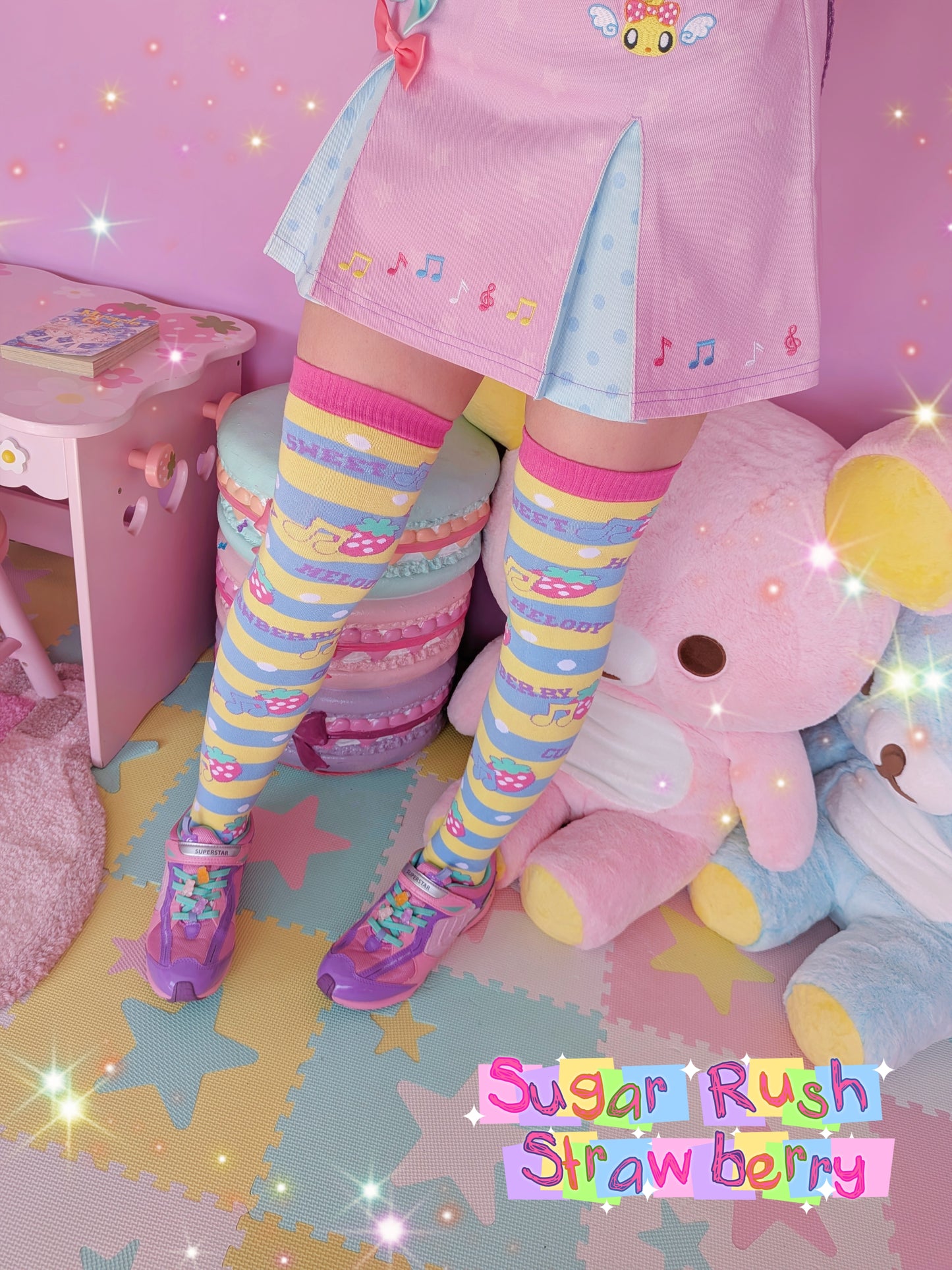 Sugar Rush Strawberry otk socks