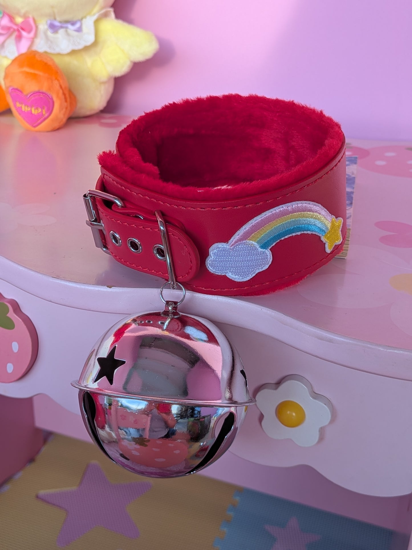 Rainbow Red w/ Silver Bell Collar