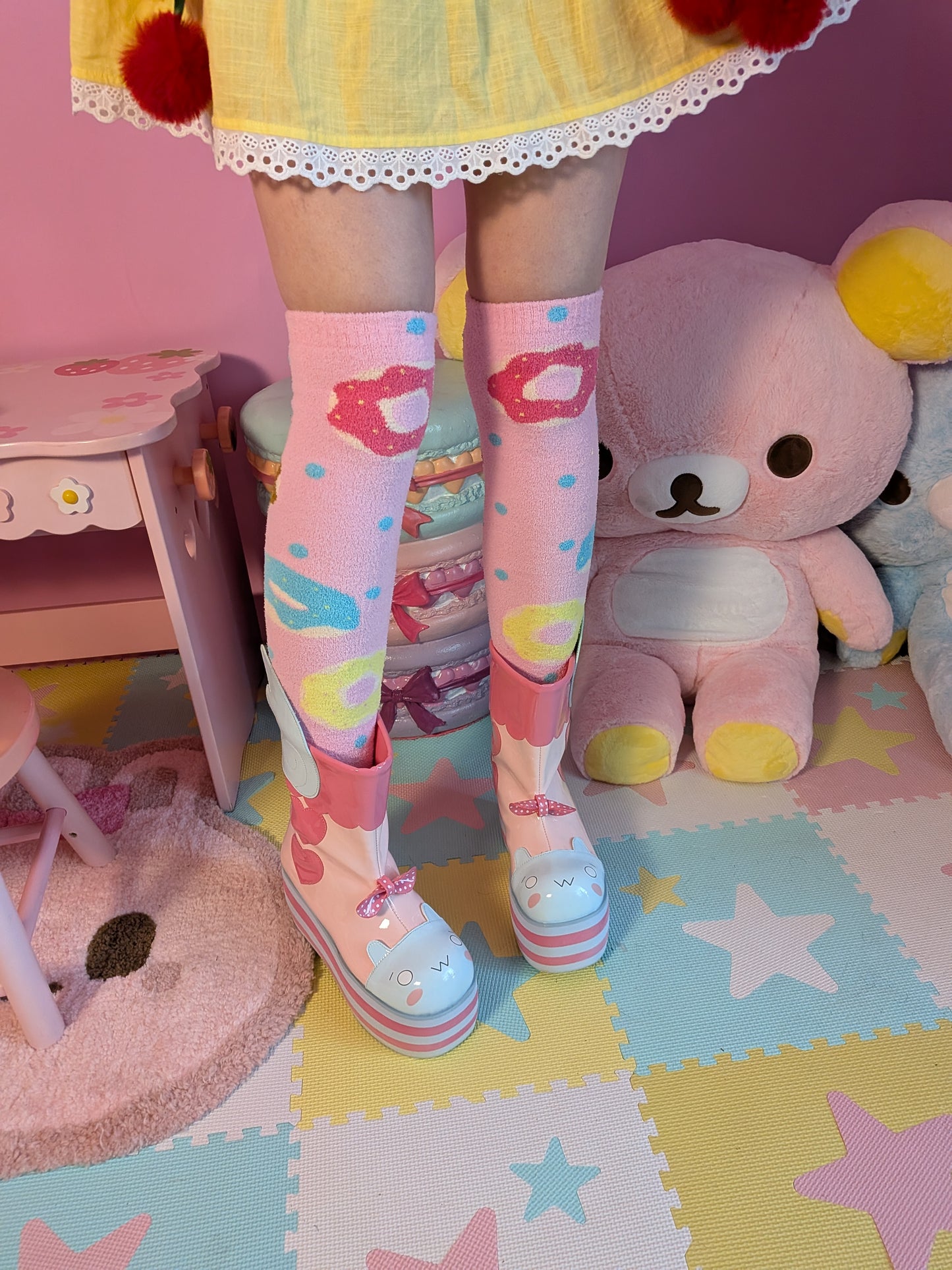 Mofumofu Donut Over the Knee Socks