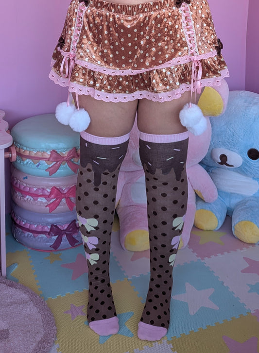 Choco Dipped Dots otk socks