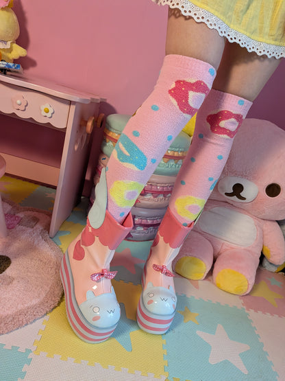 Mofumofu Donut Over the Knee Socks